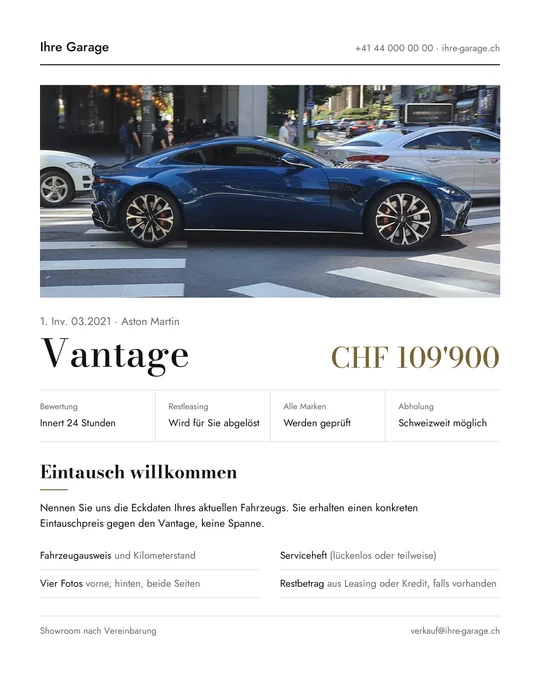 Part-exchange template, Swiss edition (Eintausch willkommen).